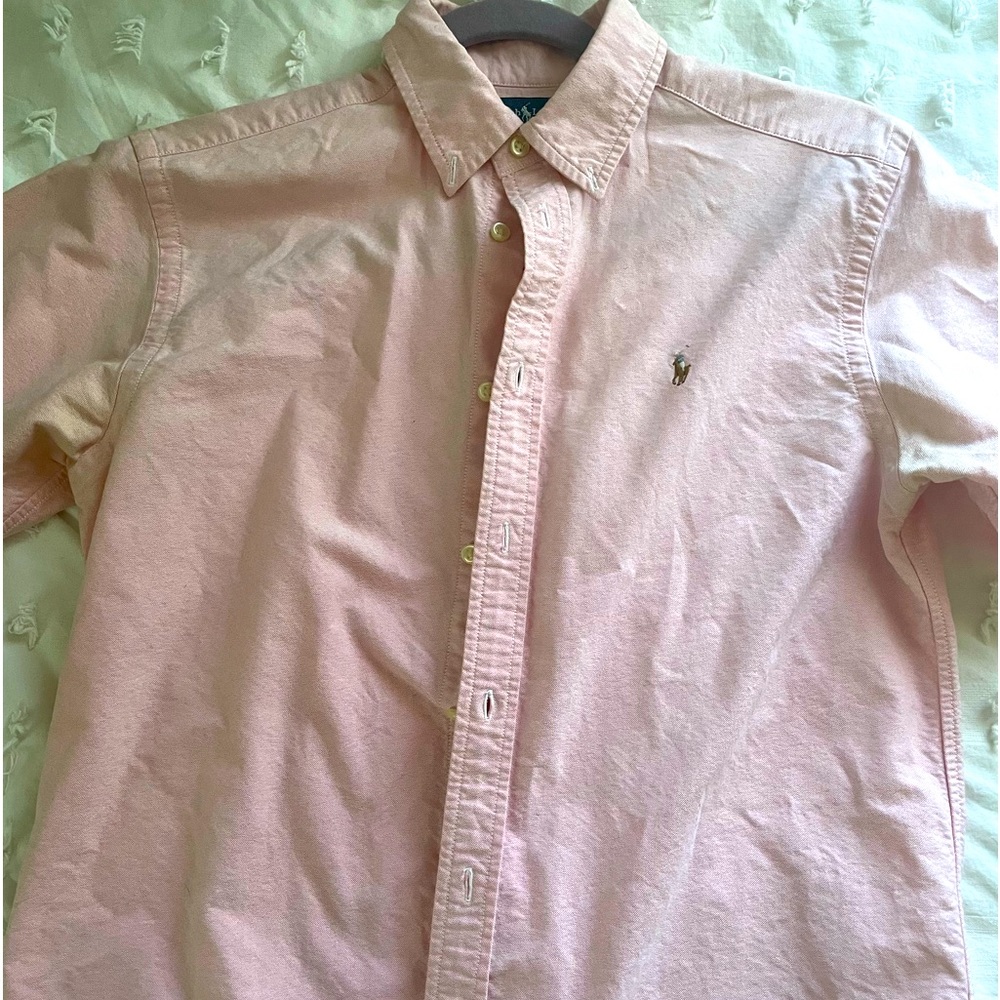 Long sleeve pink Polo shirt boy 18 size